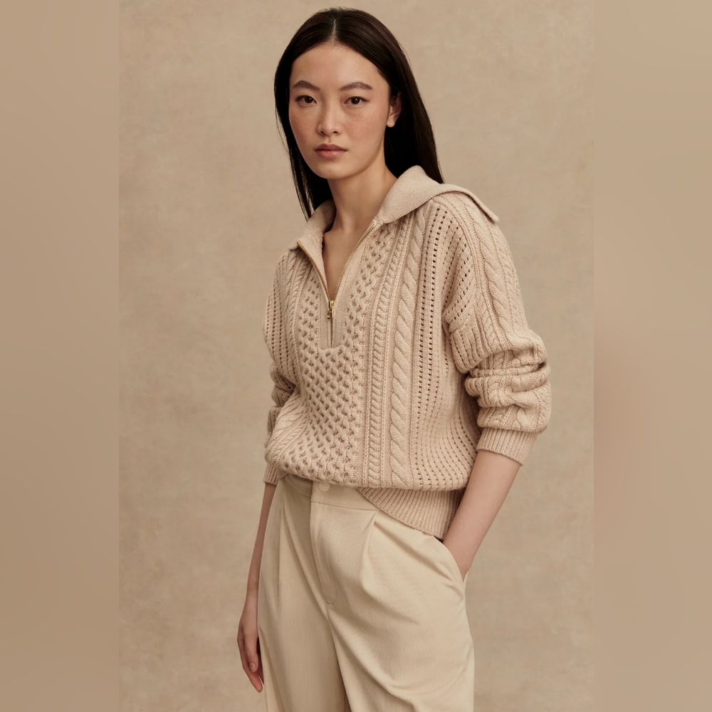 Varley Camello Cable Knit Sweater NWT